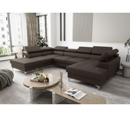 Rohová sedacia súprava TOSCANIA MAX II 170x350x220 prírodná koža - ľavá, Hnedá koža