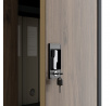 Úzka Kovová skriňa policová Eco Design ALEX, 450 x 1850 x 400 mm, Antracitová/orech