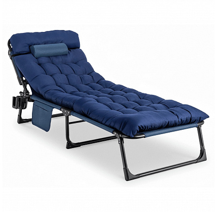 Záhradné lehátko Poľná posteľ SATURN Modré