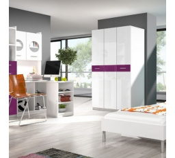Šatní skriňa PARADISE 3 Biela Fialová