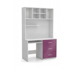 Písací stôl PARADISE 3, Biela/Fialová
