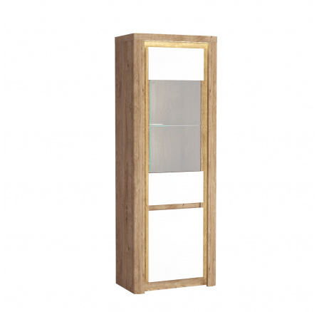 Vitrína LIVINIO L4 Ribbeck / Biely lesk