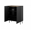 Komoda ONDA 2D2S, čierna / dub artisan