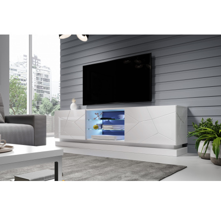 TV komoda QIU 200, Biela lesklá