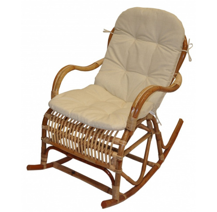Hojdacie kreslo Klasik ratan semambo prírodné - vankúš béžový