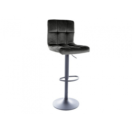 Barová stolička C105 VELVET, čierna Bluvel 18/čierna