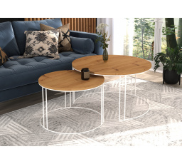 Konferenčný stolík 2v1 ETTA Biela+Artisan