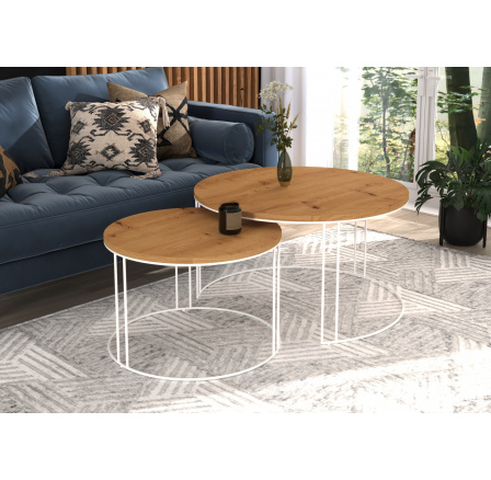 Konferenčný stolík 2v1 ETTA Biela+Artisan Konferenčný stolík 2v1 ETTA Biela+Artisan