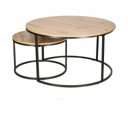 Sada 2 stolíkov Ruth prírodné/čierne