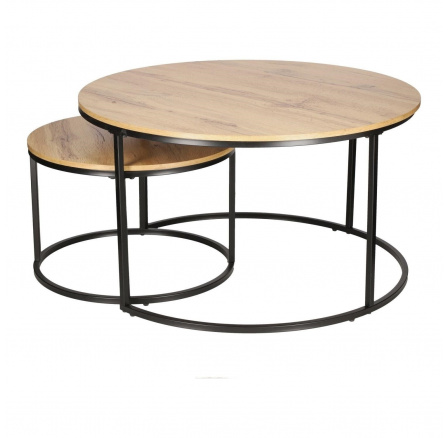 Sada 2 stolíkov Ruth prírodné/čierne