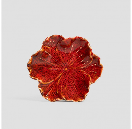 Decorative tray EDME ceramic red 13x11.5x3 cm 737732