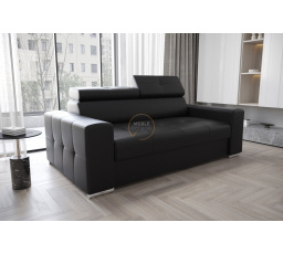 Sofa MARGO II 195 cm - prírodná koža - čierna koža