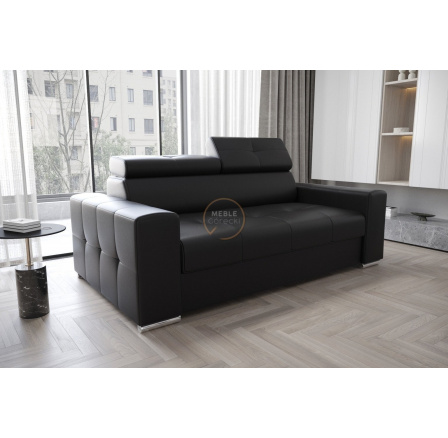 Sofa MARGO II 195 cm - prírodná koža - čierna koža