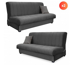 Sada 2x Rozkladacia Pohovka SIGMA Sivá