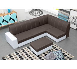 Rohová sedacia súprava Rest P tm.hnedá/biela