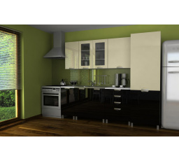 Kuchynská linka Simeon RLG 240 vanilka/čierny lesk