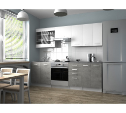 Kuchynská linka Pamis 240/180 biela/betón