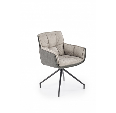 Jedálenská otočná stolička K523, sivá/tmavosivá/čierna