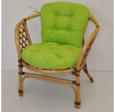 Ratanové kreslo Bahama honey LUX vankúš svetlozelené odlesky Ratanové kreslo Bahama honey LUX vankúš svetlozelené odlesky