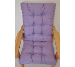 Vankúš pre záhradné kreslo vysoký - látka fialová melír