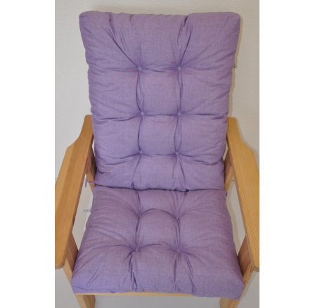 Vankúš pre záhradné kreslo vysoký - látka fialová melír