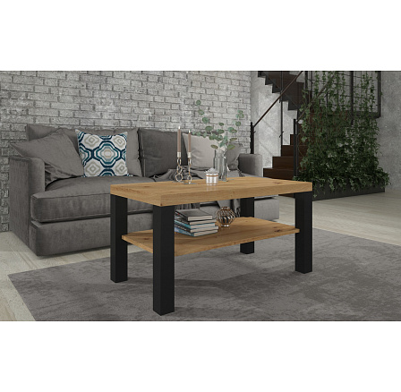 Konferenčný stolík GOMEZ 100x55 Artisan+Čierny Mat