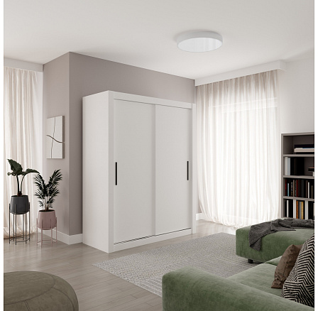 Šatní skriňa s posuvnými dverami MODI 160 Biela+Čierna