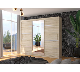 Posuvná skriňa so zrkadlom SALTO 250 Sonoma+Sonoma