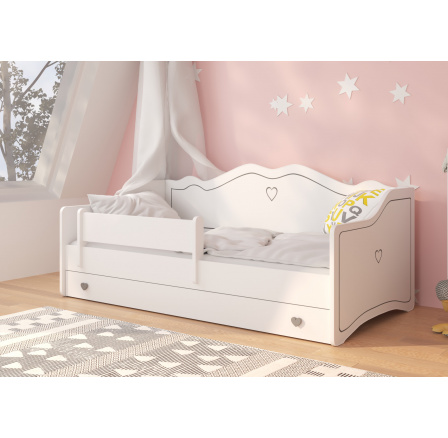 EMKA Gray 160x80 Biela+sivá posteľ s matracom