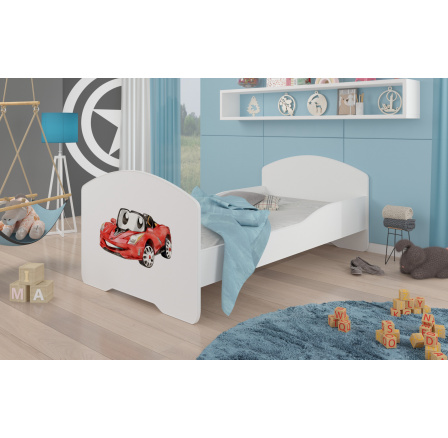 Posteľ s matracom PEPE RED CAR 140x70 Biela