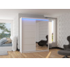 Posuvná skriňa so zrkadlom a LED osvetlením CARO 180 Biela+Biela