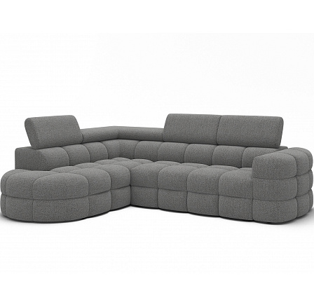 Carmenn corner sofa with sleeping function, storage compartment and adjustable headrests, gray bouclé, left-hand side Royal 04 205x126 Left 1