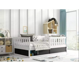 Inteligentná jednolôžková posteľ pre deti, biela, s matracom 80 x 160