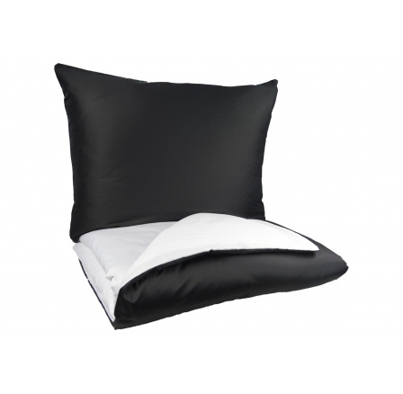 Predĺžené obliečky Satén UNI DUO 140x220, 70x90cm čierna/biela