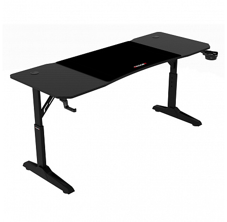 Pevný herní stůl 160x60cm, výběr výšky, melamin, carbon, LT-H1116 BK Pevný herní stůl 160x60cm, výběr výšky, melamin, carbon, LT-H1116 BK