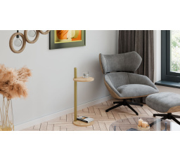 Pomocný stolík Claro okrúhly priemer 30 cm - rôzne farby na výber - Dub Artisan, Zlatý