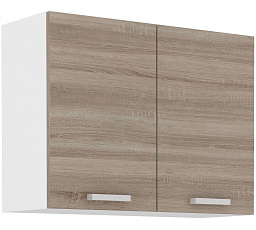 Horní skříňka DAVIS - 80 G-60 2F, Bílá/Dub Sonoma Trufla