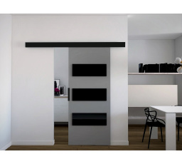 Posuvné dvere STANDART MIX E100, sivá/čierna