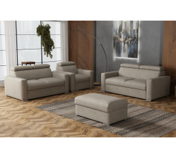 Sedacia súprava Petrit 3+2+1+taburet Aragon hnedošedá