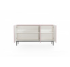Komoda Nicole 150 cm - staroružová MDF / čierne nohy