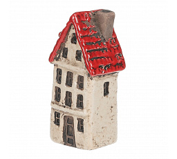 Domeček keramický - patrový, vel. S, béžový-červený