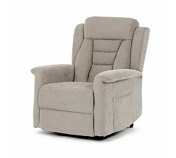 Relaxačné kreslo s elektrickým ovládaním, pomoc pri vstávaní, poťah lanýžová látka, 2 motory