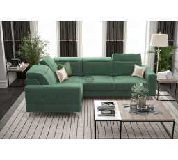 Rohová sedacia súprava MALIBU 250X180 cm - tmavá mäta, ľavá