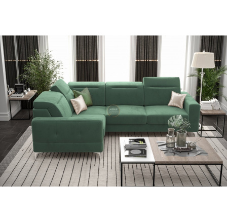 Rohová sedacia súprava MALIBU 250X180 cm - tmavá mäta, ľavá