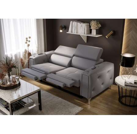 Sofa ORION II, relax 190 cm prírodná koža - Sivá koža Sofa ORION II, relax 190 cm prírodná koža - Sivá koža