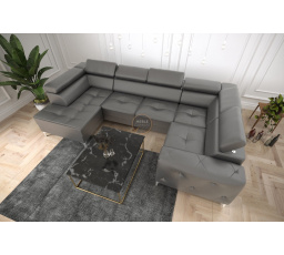 Rohová sedacia súprava ORION MAX II s funkciou spania 165x350x185 cm prírodná koža - prírodná koža - voliteľná farba, pravá