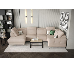 Rohová sedacia súprava MALIBU MAX II 180x350x182 cm - béžová, Pravá strana