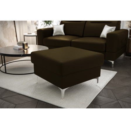 Taburet MALIBU 70 x 70 cm prírodná koža L-10 olivovo hnedá - rýchle odoslanie