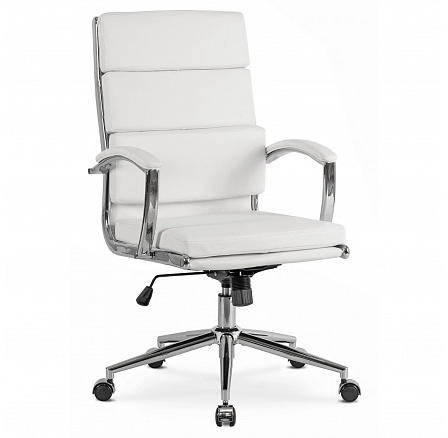 Otočná stolička CAMILO Biela Ekokoža