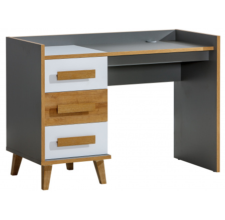 Písací stôl WERSO - W8, biely Brilliant+Antracit+Rivera Písací stôl WERSO - W8, biely Brilliant+Antracit+Rivera